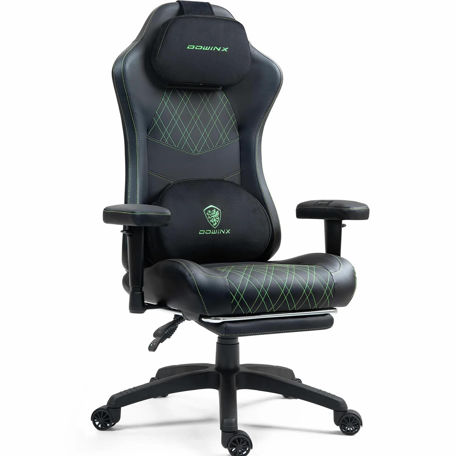 Dowinx Sedia gaming ergonomica per ufficio con massaggio e calore, cuscino a molle traspirante come nel divano, regolabile in PC con poggiapiedi