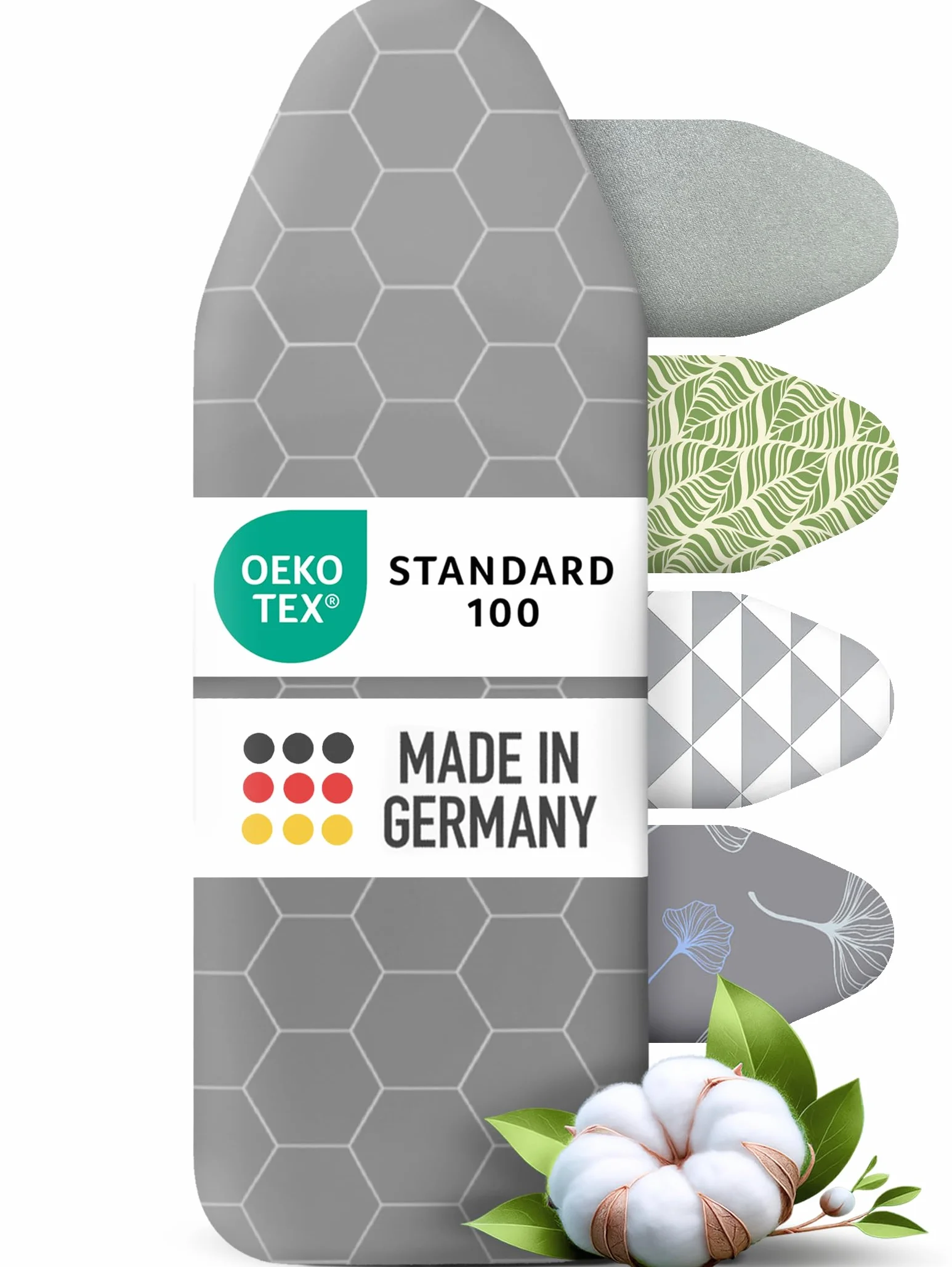 Copriasse Da Stiro Universale 130X45 CM per Ferro Da Stiro a Vapore, Copertura Asse Da Stiro Con Coulisse in Gomma, Rivestimento in Alluminio Termoriflettente, Resiste al Vapore (L) Made in Germany
