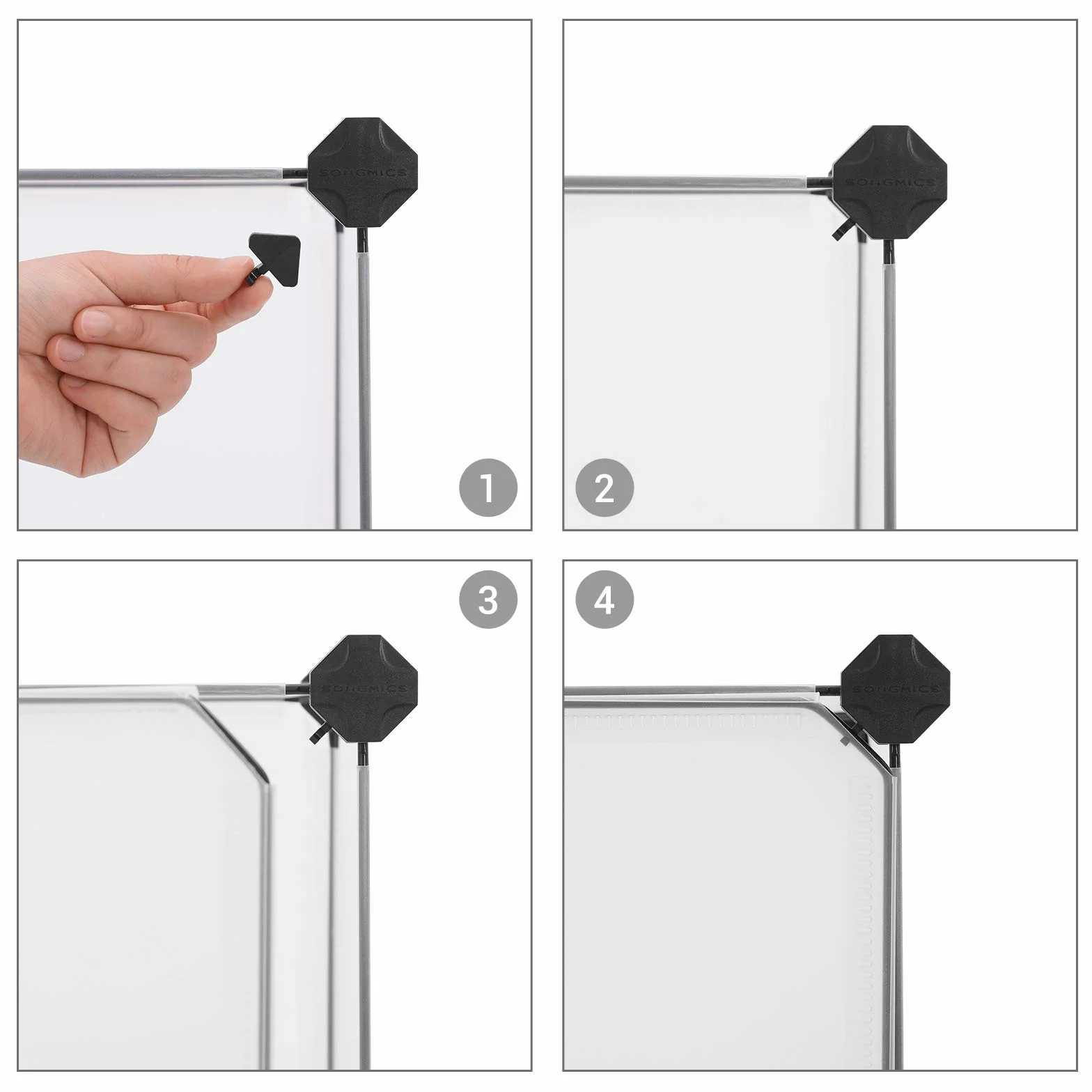 SONGMICS Armadio a 12 Cubi Portaoggetti con Ante, Bianco LPC342W01