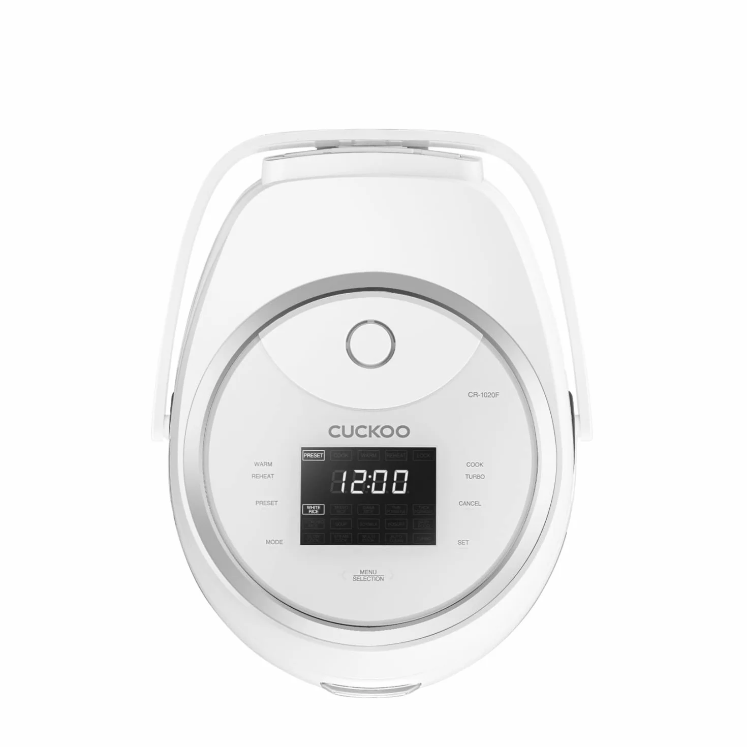 Cuckoo CR-1020F - Pentola interna antiaderente, funzione autoclean, capacità 1,8 l (10 porzioni) - 890 W - Bianco