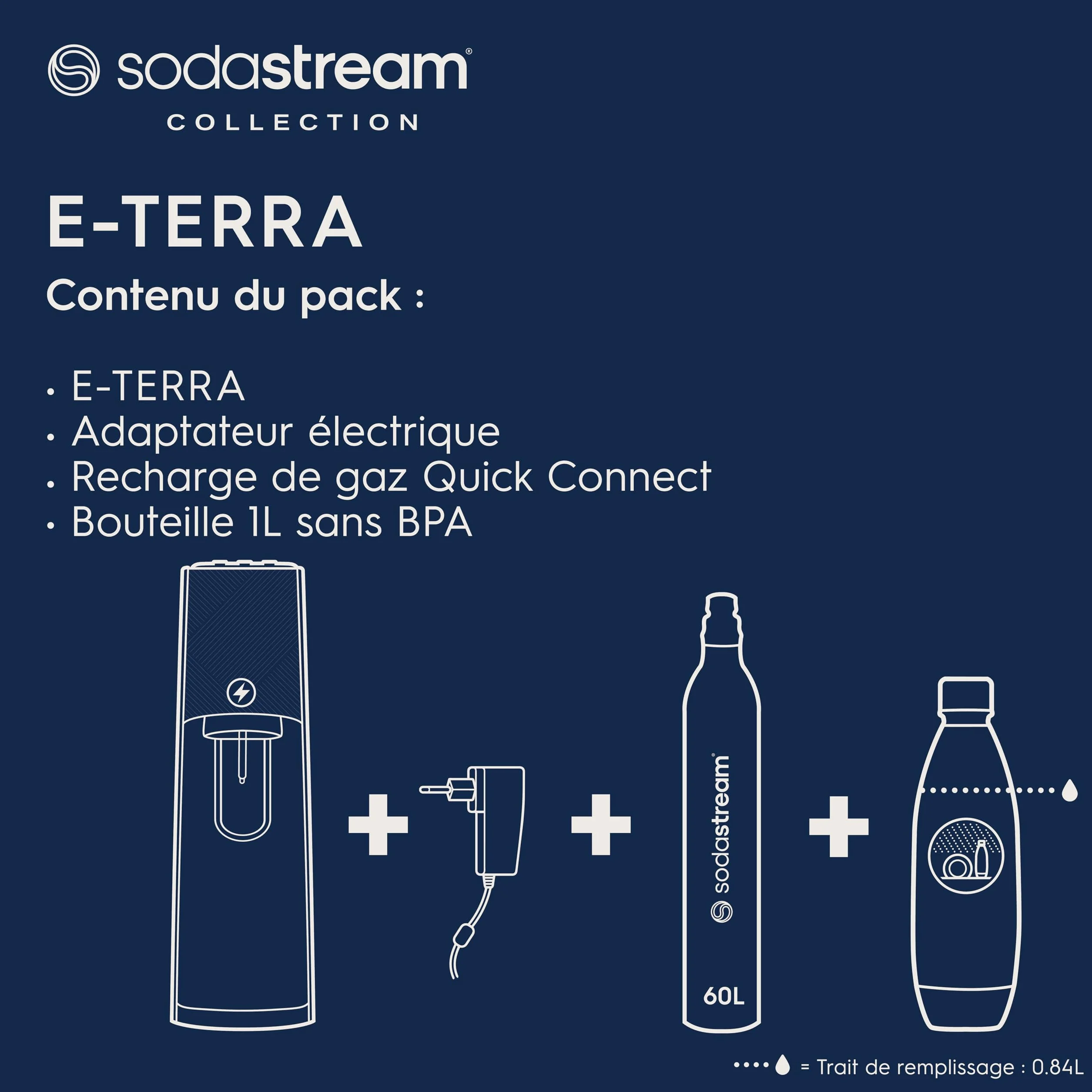 SodaStream E-Terra Gasatore d'acqua Frizzante Elettrico 1 Litro CO2