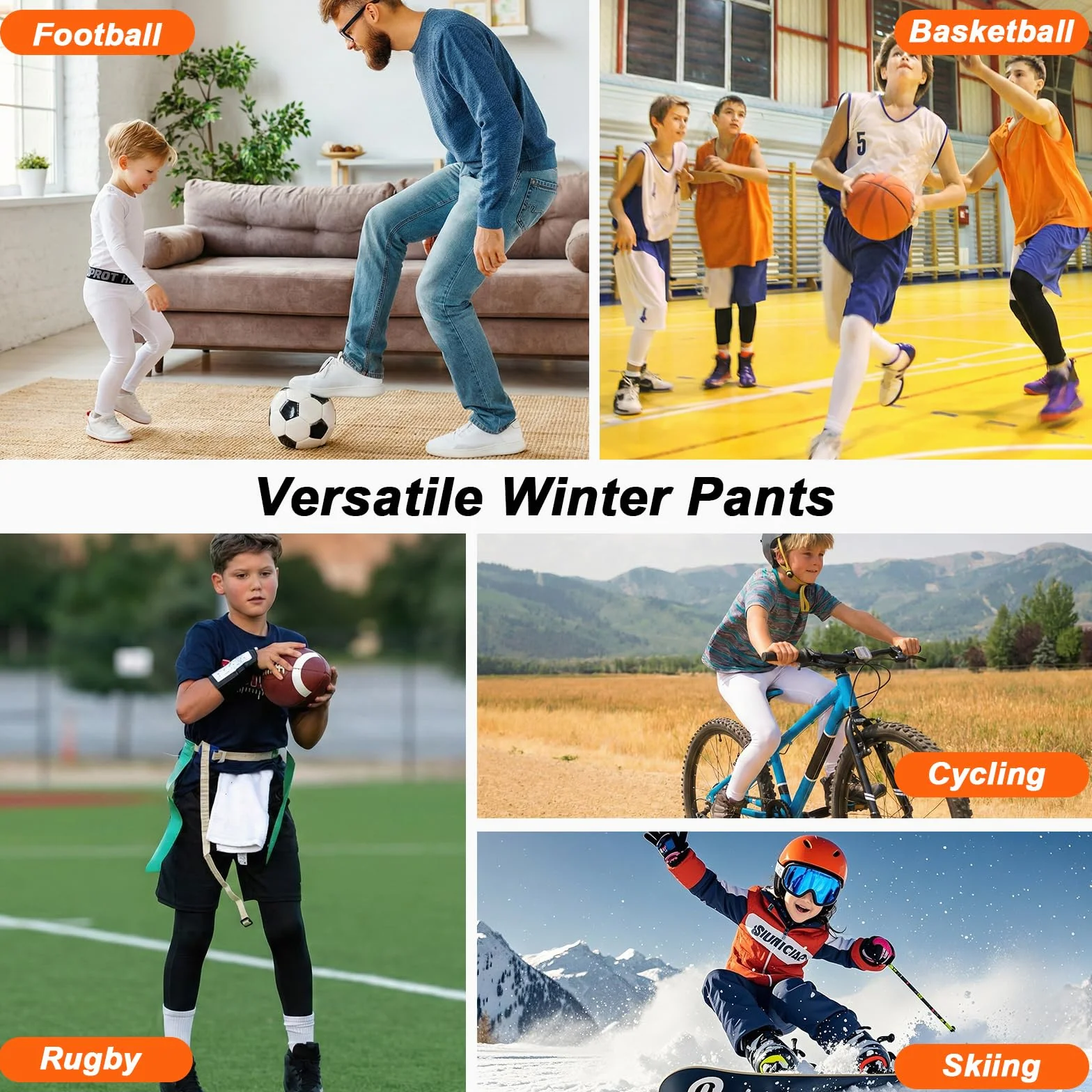 HYCOPROT Ragazzi Pantaloni Termici a Compression Leggings per Bambino Traspirante Sportivo ad Athletic Base Layer Termico Pantaloncino Asciugatura Rapida Pantaloni per Corsa Calcio Pallacanestro