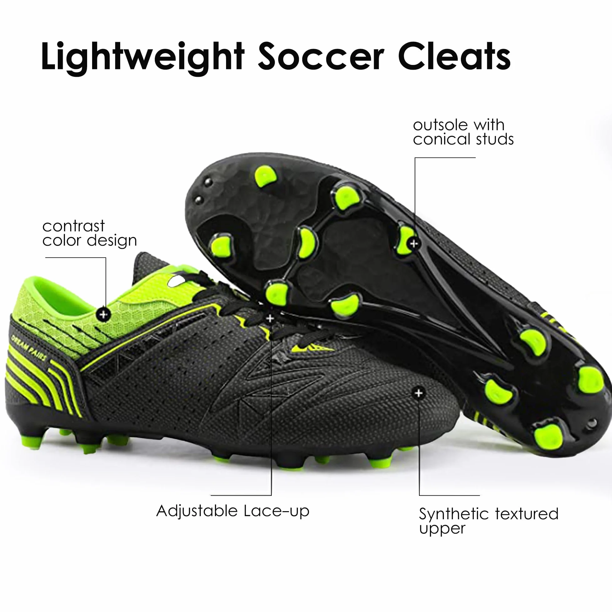 DREAM PAIRS Scarpe da Calcio Uomo Sportivo Stivali da Allenamento per Uomo Scarpe da Calcio Indoor Sport per Uomo