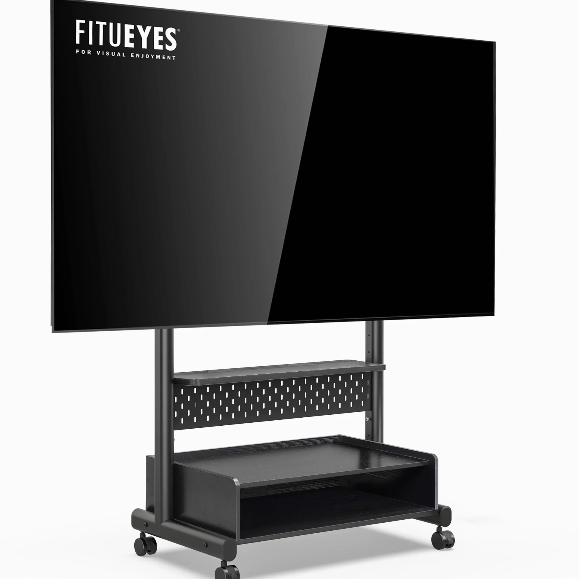 FITUEYES Supporto per TV con ruote, per TV da 40 a 85 pollici, altezza massima 60 kg, VESA 600 x 400 mm