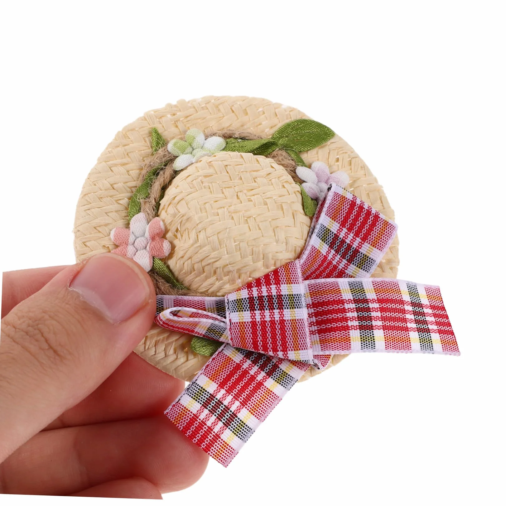 Iplusmile Mini Cappelli Di Paglia Intrecciati Fatti a Mano Con Fiocco Di Pizzo Set Da 10 Pezzi Per Decorazione Miniatura Bambole Casa Feste E Giochi Creativi Cowgirl