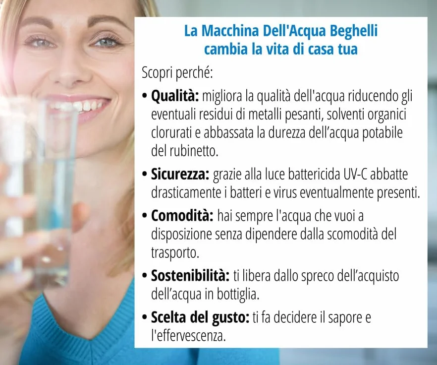 Beghelli Macchina Dell'acqua Z Lampada Battericida UV-C 1 Filtro 1 Bottiglia Vetro