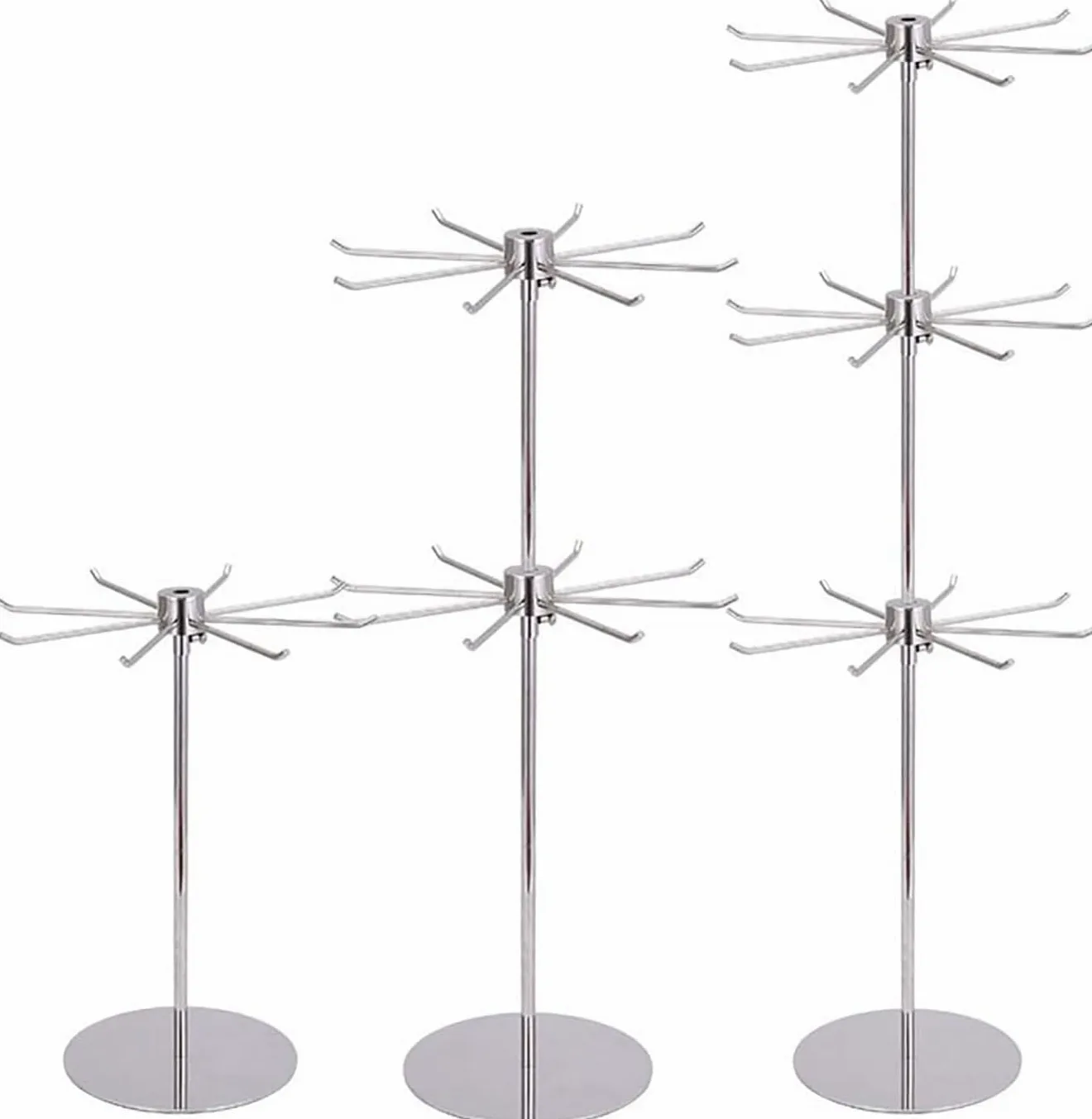 Espositore Girevole da banco Regolabile per carichi Pesanti, espositore per Gioielli a 1/2/3 Livelli, espositore per scaffale Girevole per Prodotti per Centri Commerciali, mostre e Negozi al