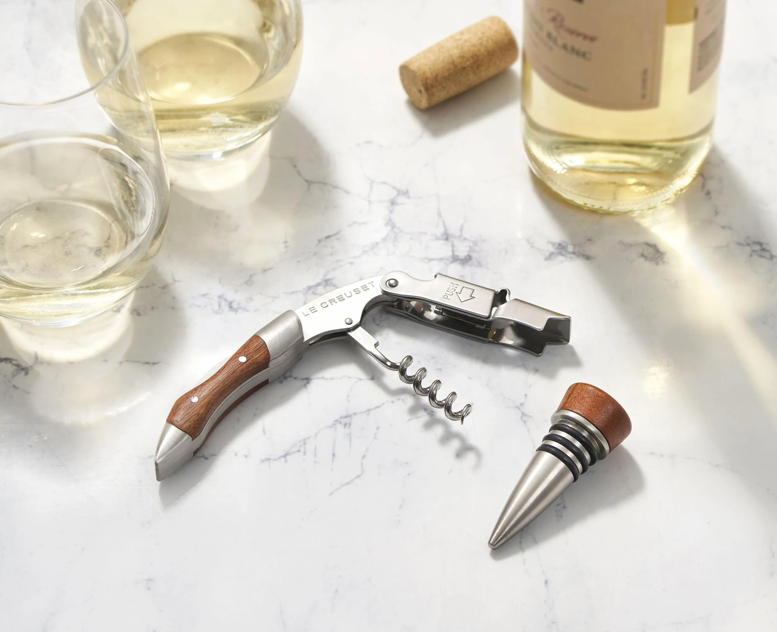 Le Creuset Levatappi Amico del Sommelier WT-110 con tappo in legno GS-190, Plastica, Legno, 59814012209561