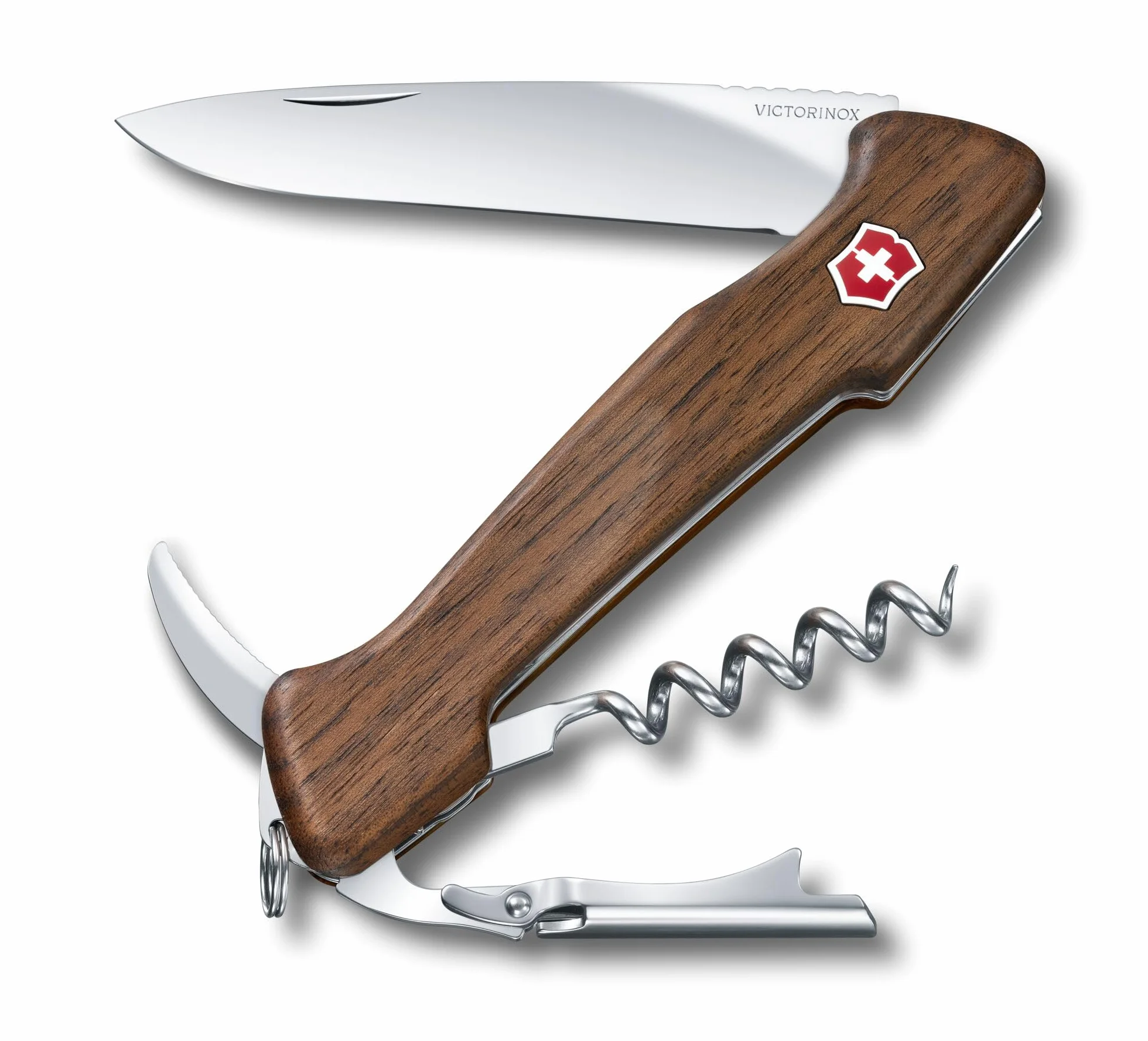 Victorinox, Wine Master Wood, Coltello Svizzero, Originale, Multiuso, Campeggio, 6 Funzioni, Lama, grande, Two step lever, Bloccabile