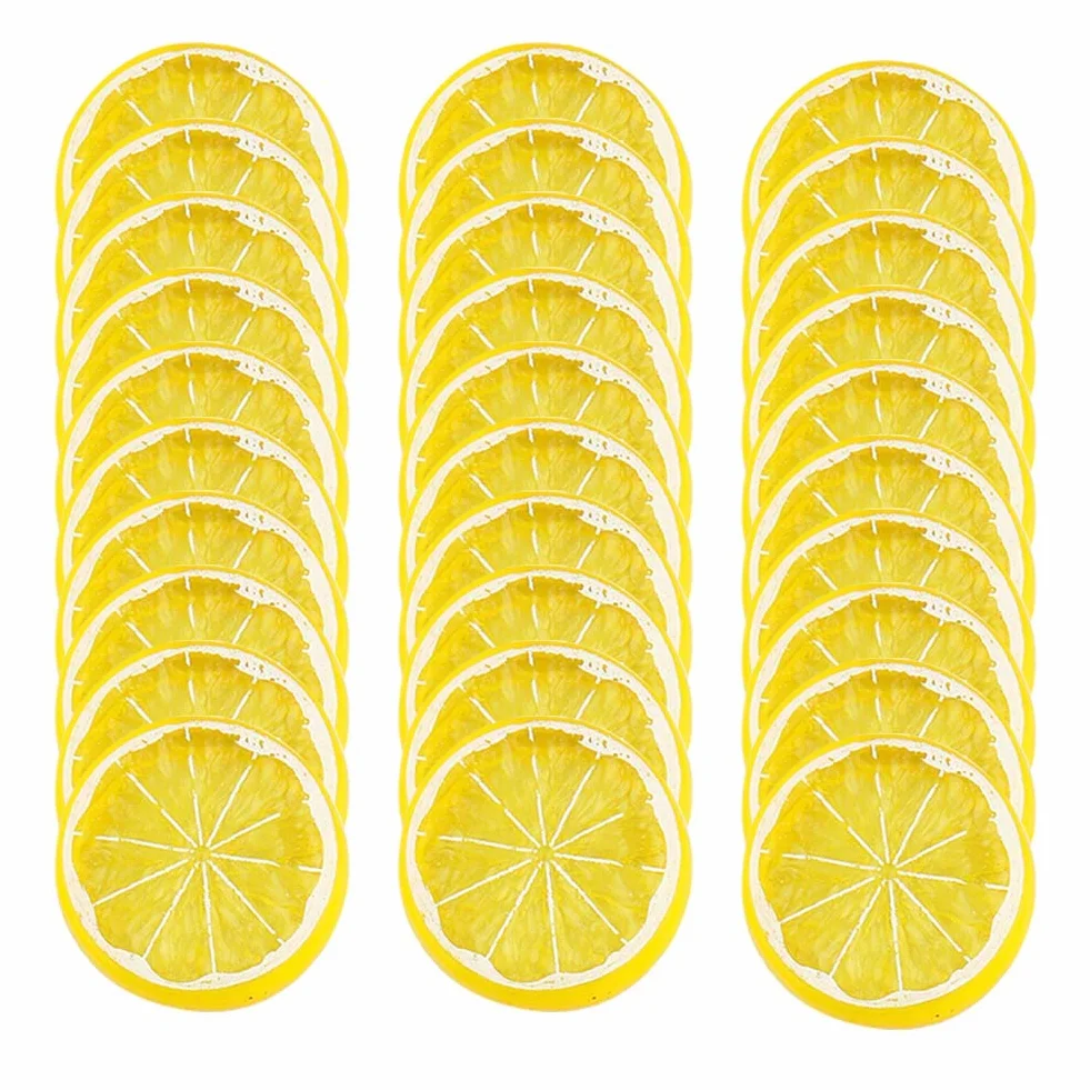 Fette di limone artificiali realistiche decorative gialle 30 pezzi per matrimoni festival fotografia