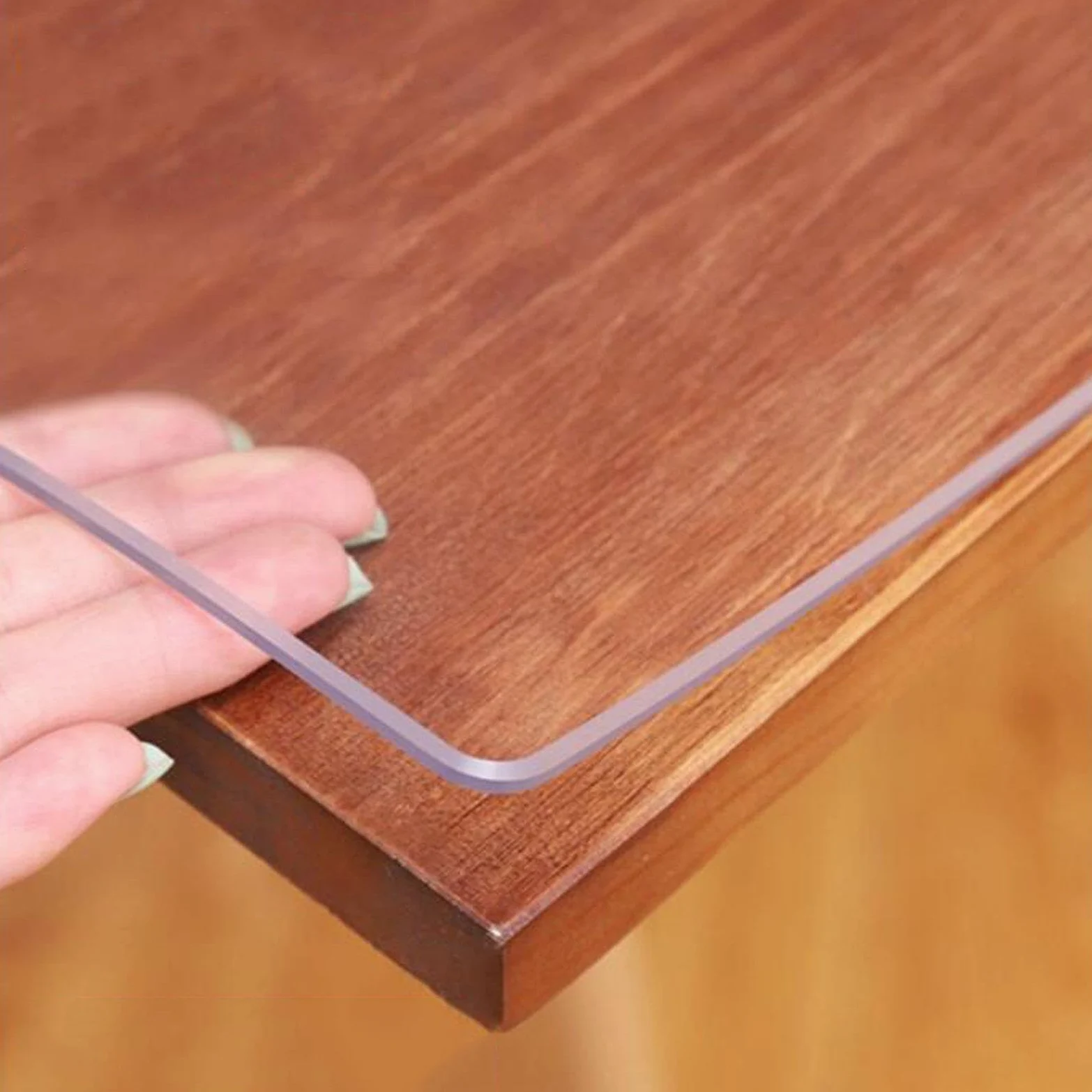 Sottomano da scrivania in PVC trasparente, spessore 1 mm, grande, trasparente, 100 x 140 cm, per casa e ufficio, impermeabile, facile da pulire, superficie antiscivolo