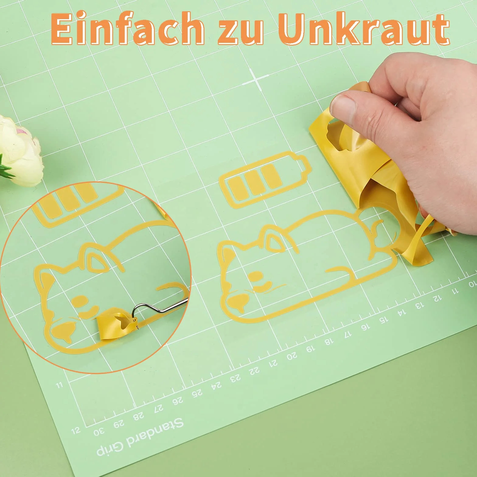 IModeur 8 Ft Vinile Termoadesivo Bianco 30,5 x 244 cm per Tessuti Cricut Maker Silhouette Cameo