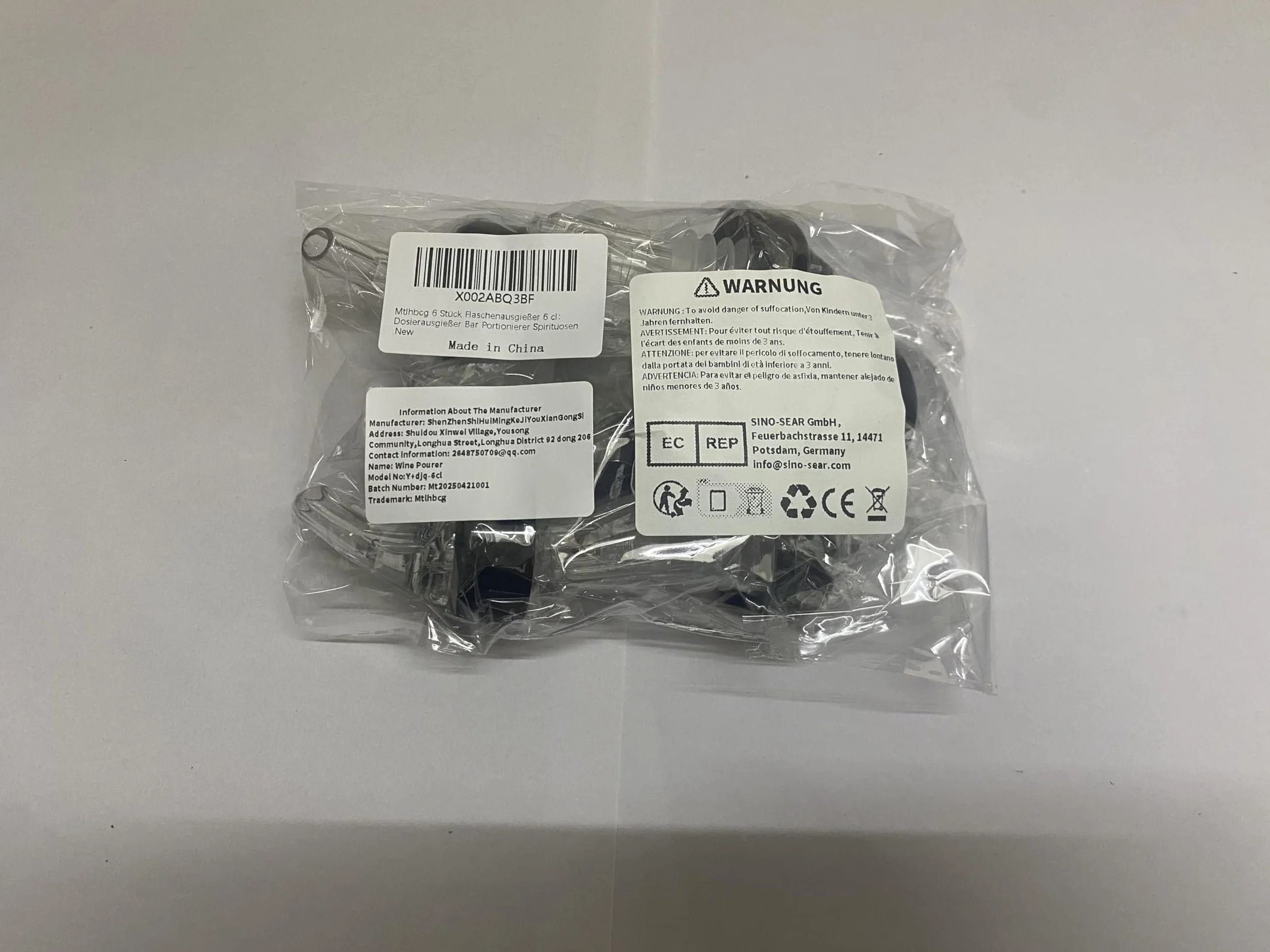 Dosatore per bar 6 beccucci da 6 cl, porzionatore automatico per bottiglie cocktail in plastica