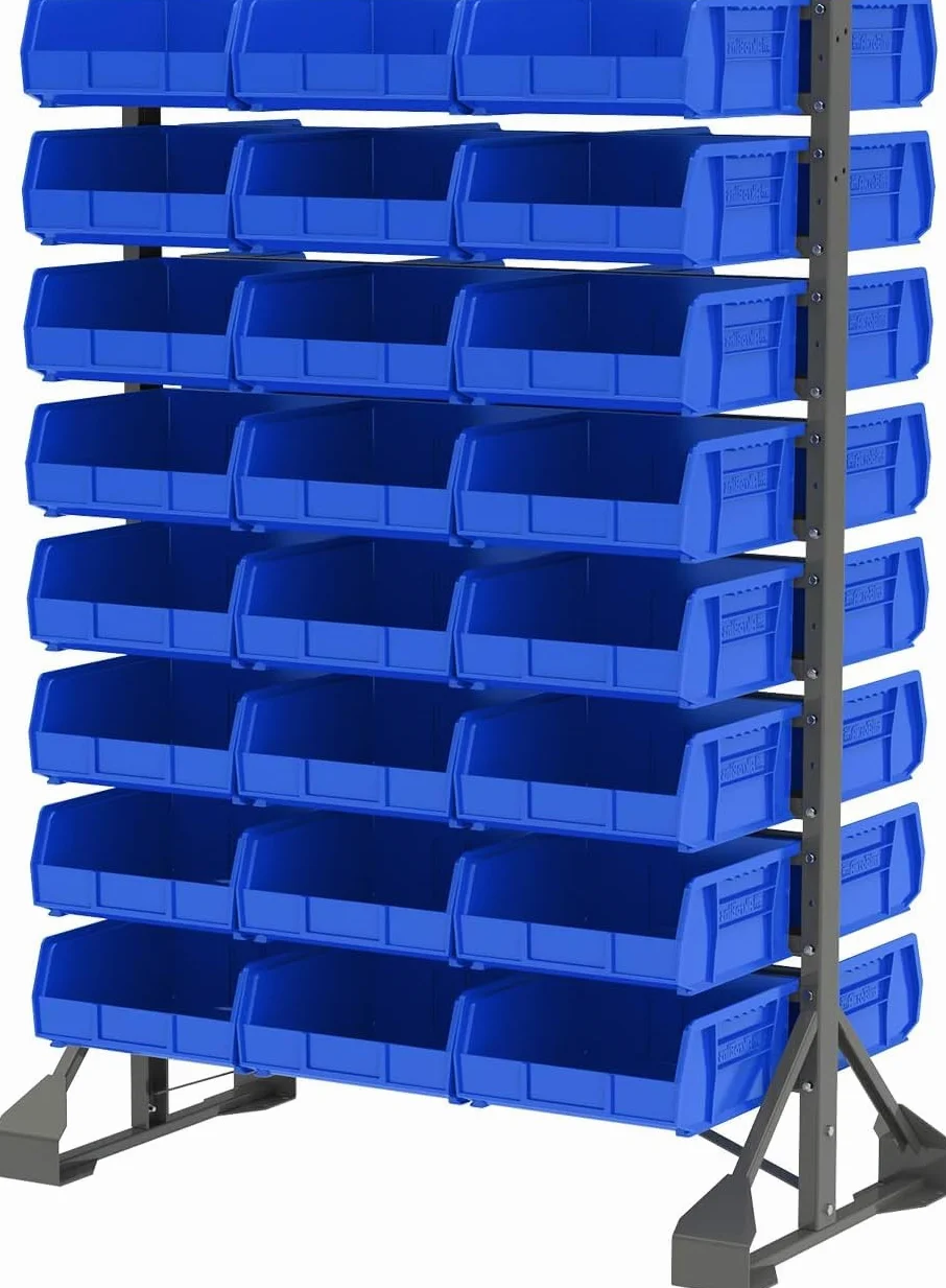 Akro-Mils 30235 AkroBins Plastic Storage Bins, 6-Pack Stackable, 27,6 x 27,9 x 12,7 cm, Nero