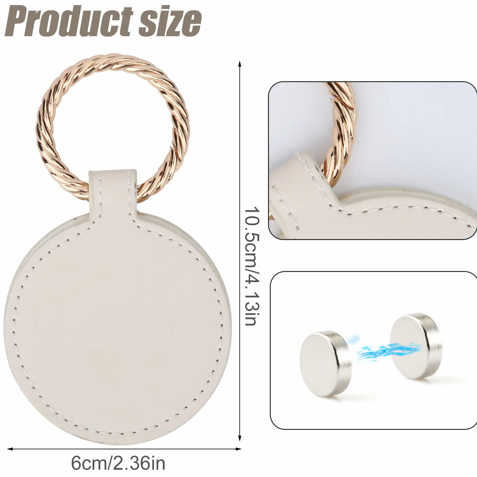LUTER 2 pz Fermaglio per Cappello da Viaggio, Lega Clip Porta Cappello da Borsa Magnete Clip per Cappello Anti-Smarrimento Clip Magnetica per Cappello da Borsa Compagno Cappello (Bianco, Rotondo)