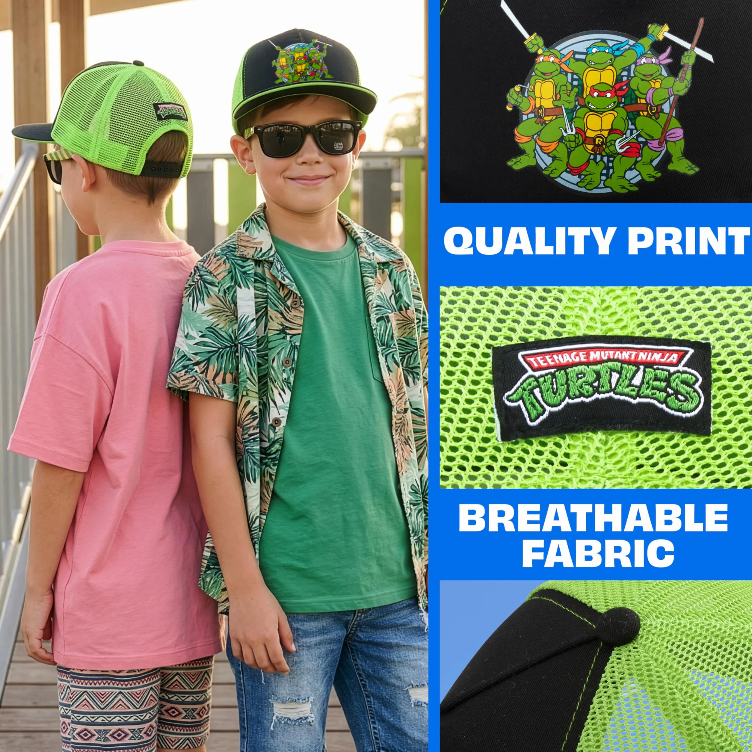 Batman Marvel Avengers Teenage Mutant Ninja Turtles Cappello Baseball Occhiali da Sole Bambino Set Protezione UV 100% Regalo per Ragazzi