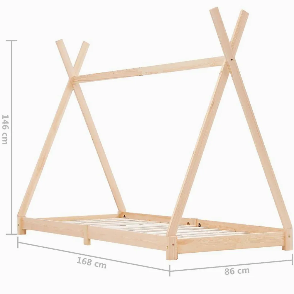 Telaio per letto per bambini in legno massello di pino, 80 x 160 cm, con rete a doghe, stabile lettino con design a casetta da gioco, adatto per bambini, con spazio portaoggetti