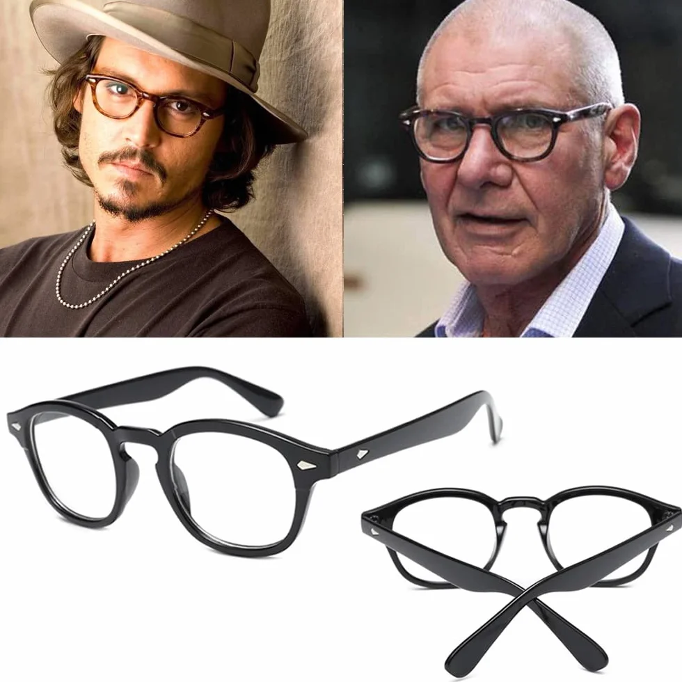 Pinklady Johnny Depp Occhiali da uomo retrò classico vintage lenti trasparenti
