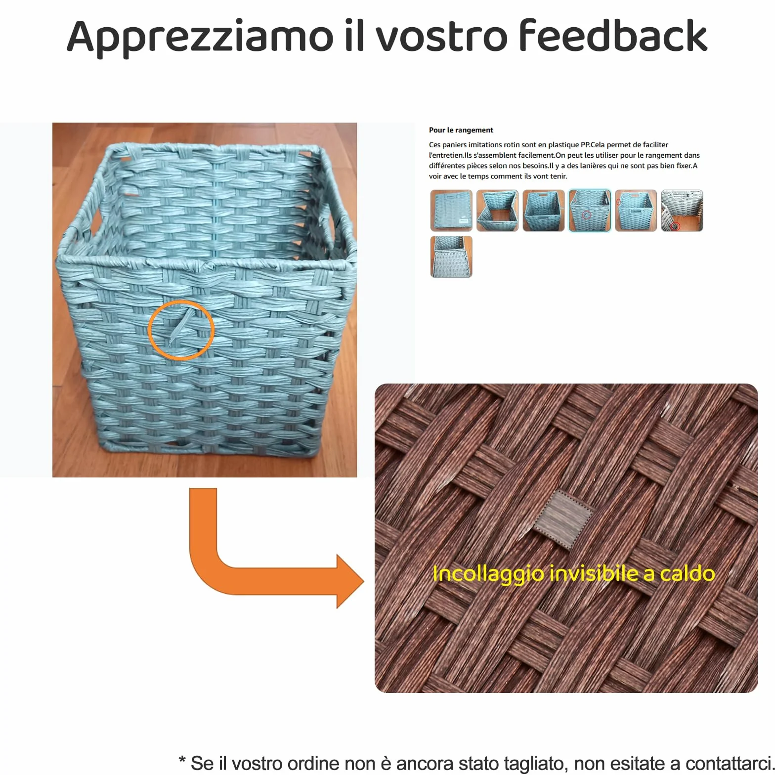 MANGATA Cubi portaoggetti 28 cm cesto intrecciato polipropilene Grigio cenere 2 pezzi
