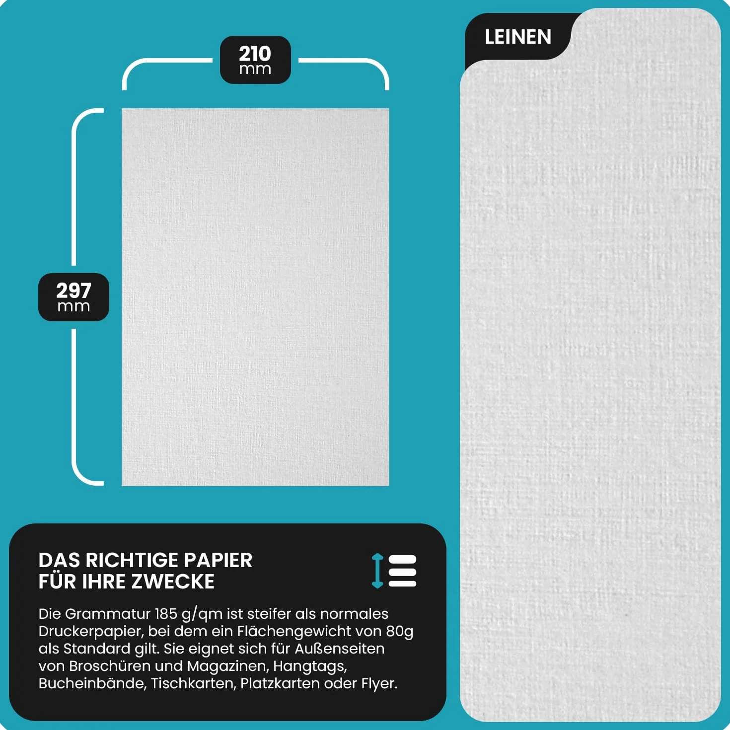 Netuno 100x carta goffrata A4 21x29,7 cm 185g bianco tela per biglietti