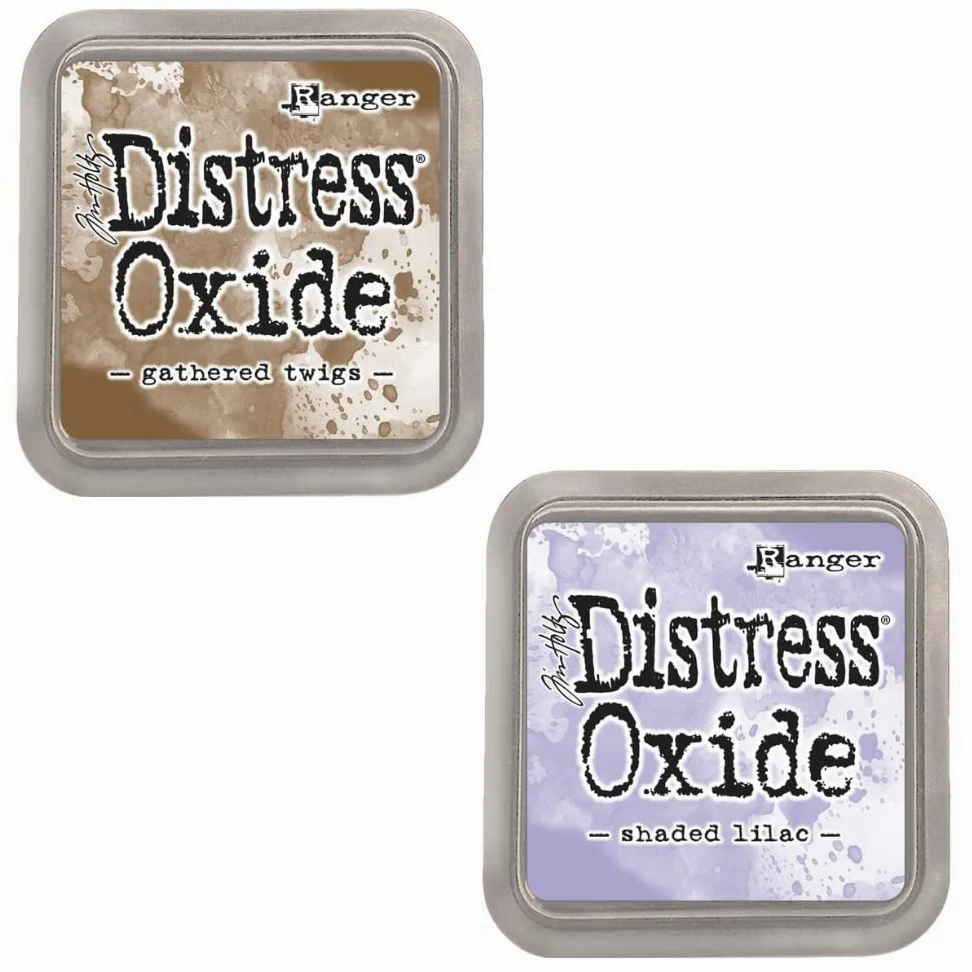 Kit di 12 inchiostri per fusione di pigmenti e tintura con tampone in feltro | finitura effetto opaco | Distress Oxide de Ranger - progettati da Tim Holtz | Kit numero 3 | Dimensioni circa 7,6 x 7,6