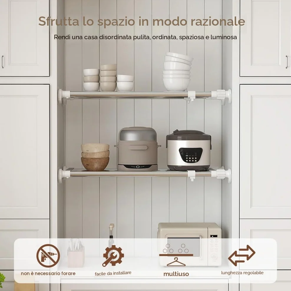 Hershii Regolabile Scaffale Divisorio per Guardaroba Rack di Stoccaggio