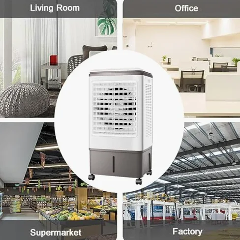 Condizionatore portatile con telecomando, condizionatore d'aria da garage con ruote universali, ideale per interni ed esterni