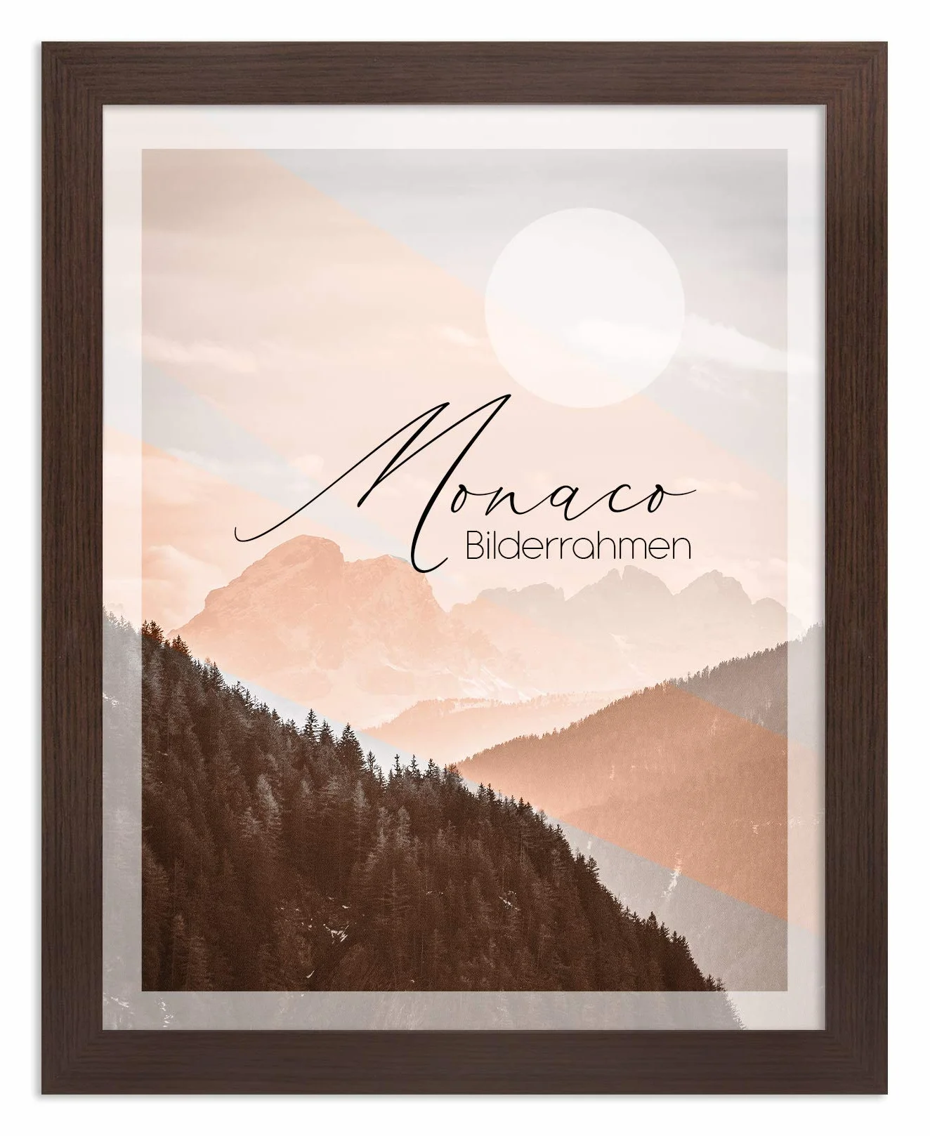 BIRAPA Cornice per foto modello Monaco 50x70 cm Cornice per foto e poster Cornice in legno Rovere scuro - Ottico