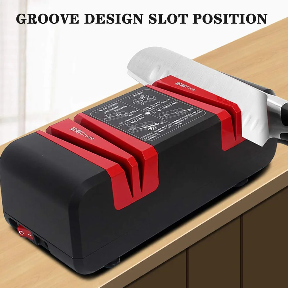 Affilacoltelli Elettrico Professionale con Design Antiscivolo ed Ergonomico per Riparare Lame