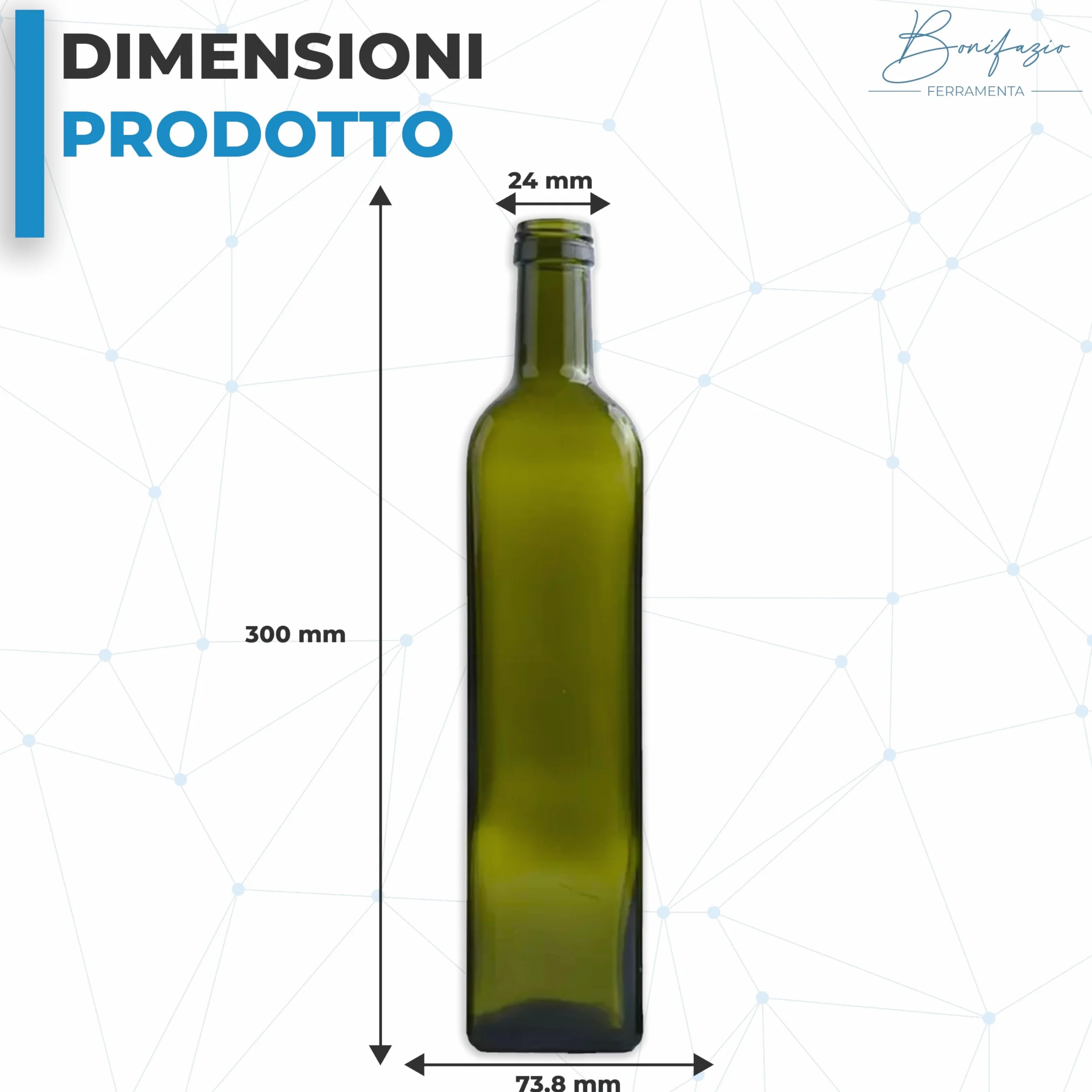 Set 6 Bottiglie Olio Marasca Scura 1 Litro con Tappo Salvagoccia per Olio, Liquori e Altri Liquidi