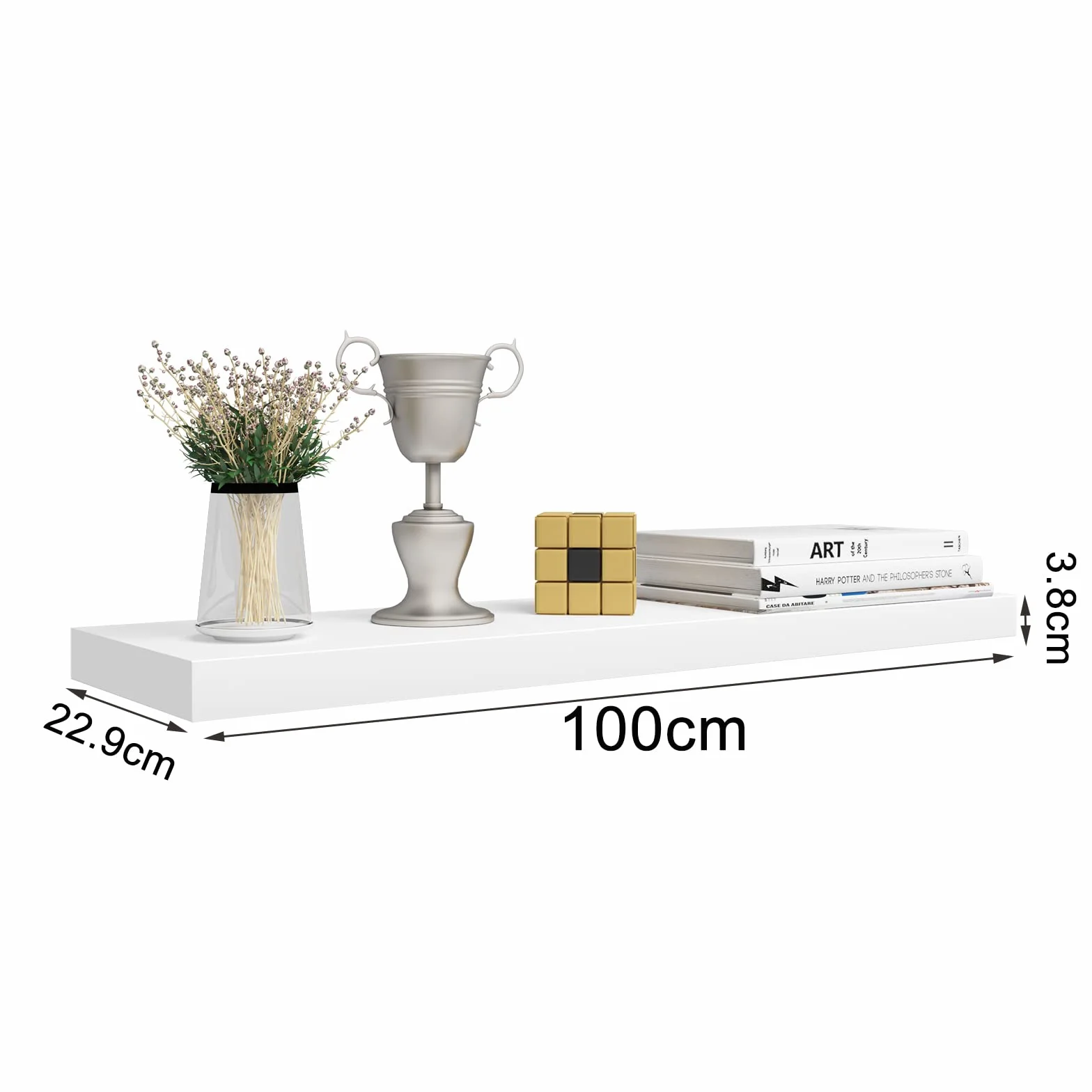 WOLTU Półka Ścienna Biała 100cm 3 Sztuki