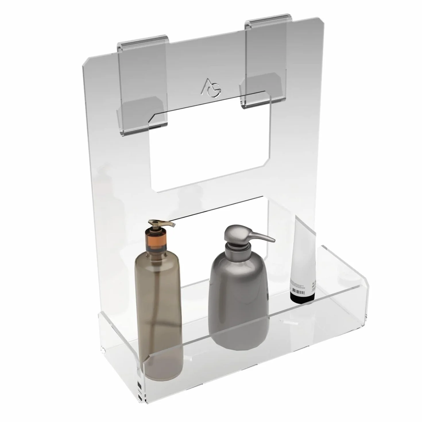 Agplex Porta Sapone Doccia Vetro Acrilico Plexig 2 Ganci Asciugamani Integrati Spessore BOX 6-15mm