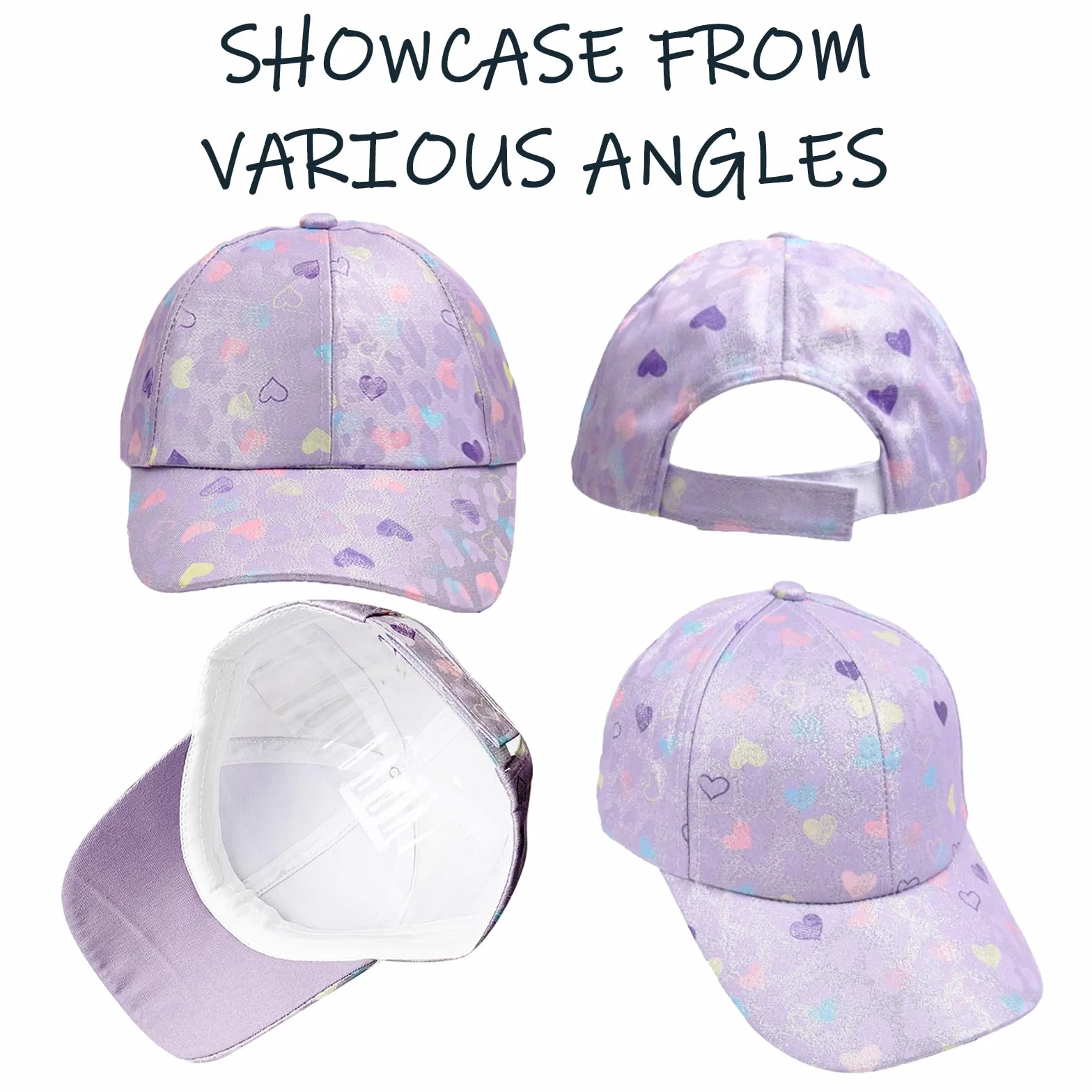 Cappellini da Baseball per Bambine, Cappellino Bambina, Occhiali da Sole, Protezione UV, Sun Hat per Bambini 3-8 Anni, per Ragazza Estivo Regalo(54CM)