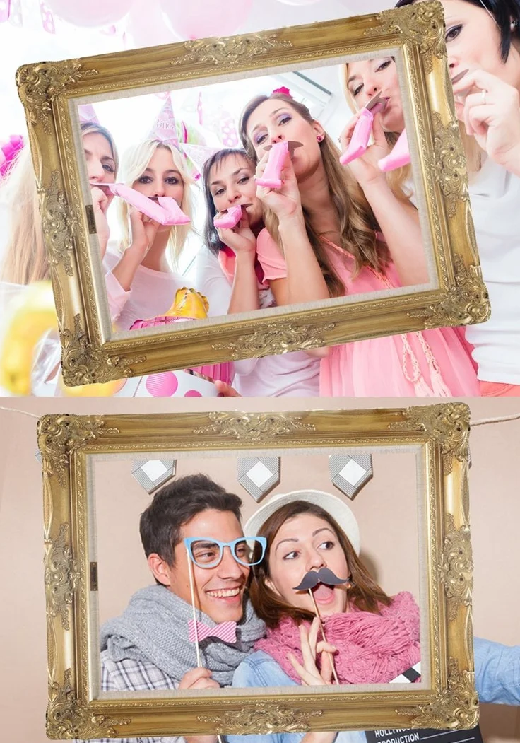 JZK 25 Photo Booth Props z Cornice Decorazione per Matrimonio