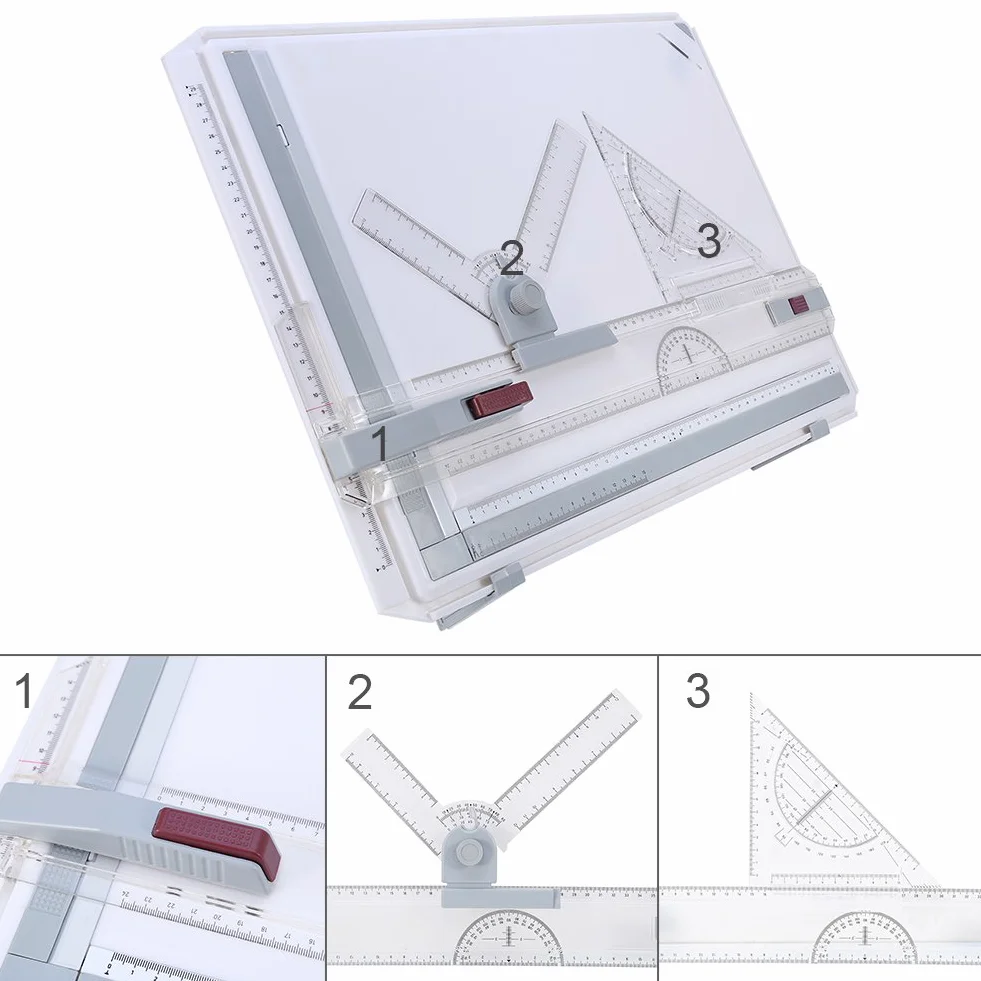 Tavolo da Disegno A3 con Movimento Parallelo e Righelli Angolo Regolabile