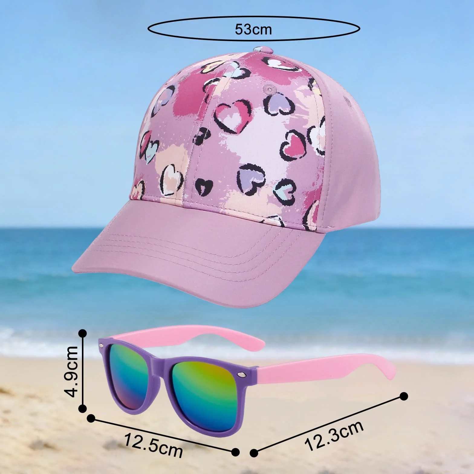 JSTHHTT Cappellini da Baseball per Bambine con Occhiali da Sole Polarizzati Cappellino Bambina Regolabile Traspirante Cappello Baseball Protezione UV Berretto Per Le Ragazze, Sport Negli Sport All'Ape