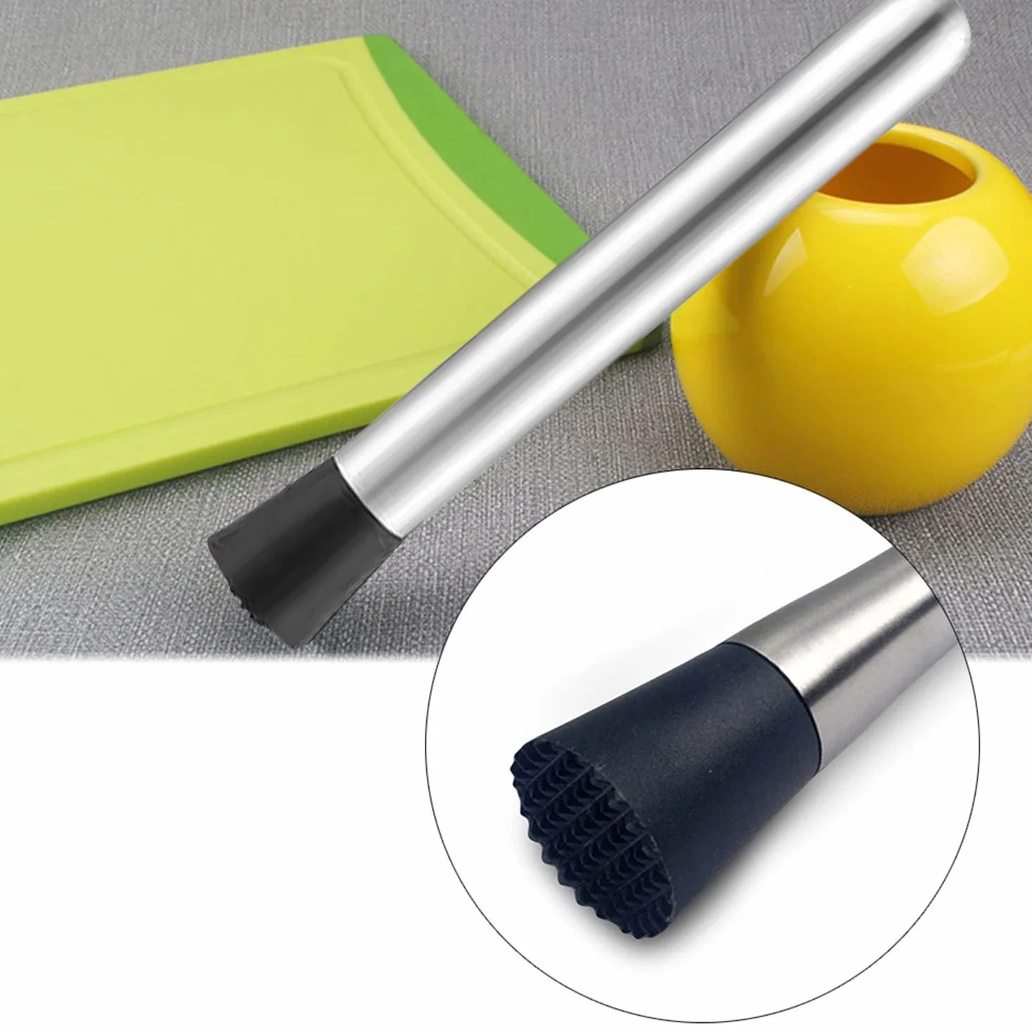 Pestello da cocktail professionale, in acciaio inox, per il debug di deliziosi cocktail, bevande e succhi di frutta (20 cm)