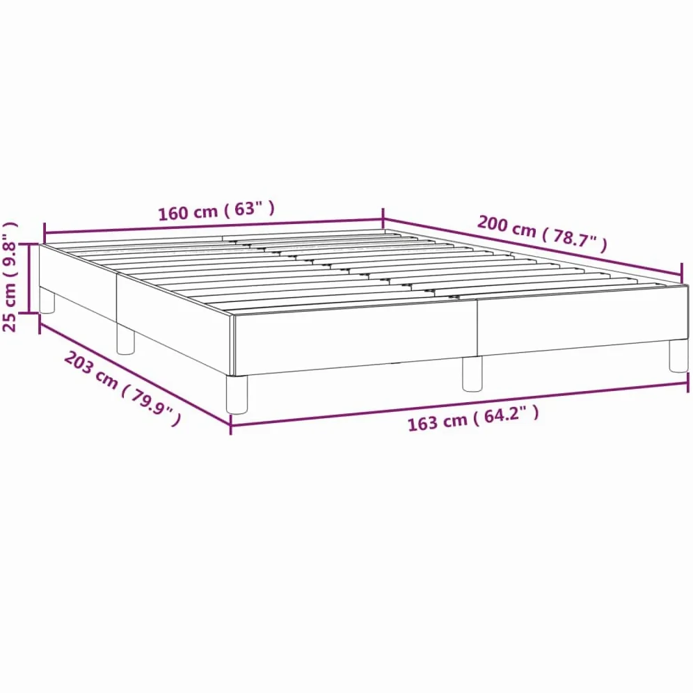 vidaXL Giroletto Senza Materasso Tortora 160x200 cm in Tessuto