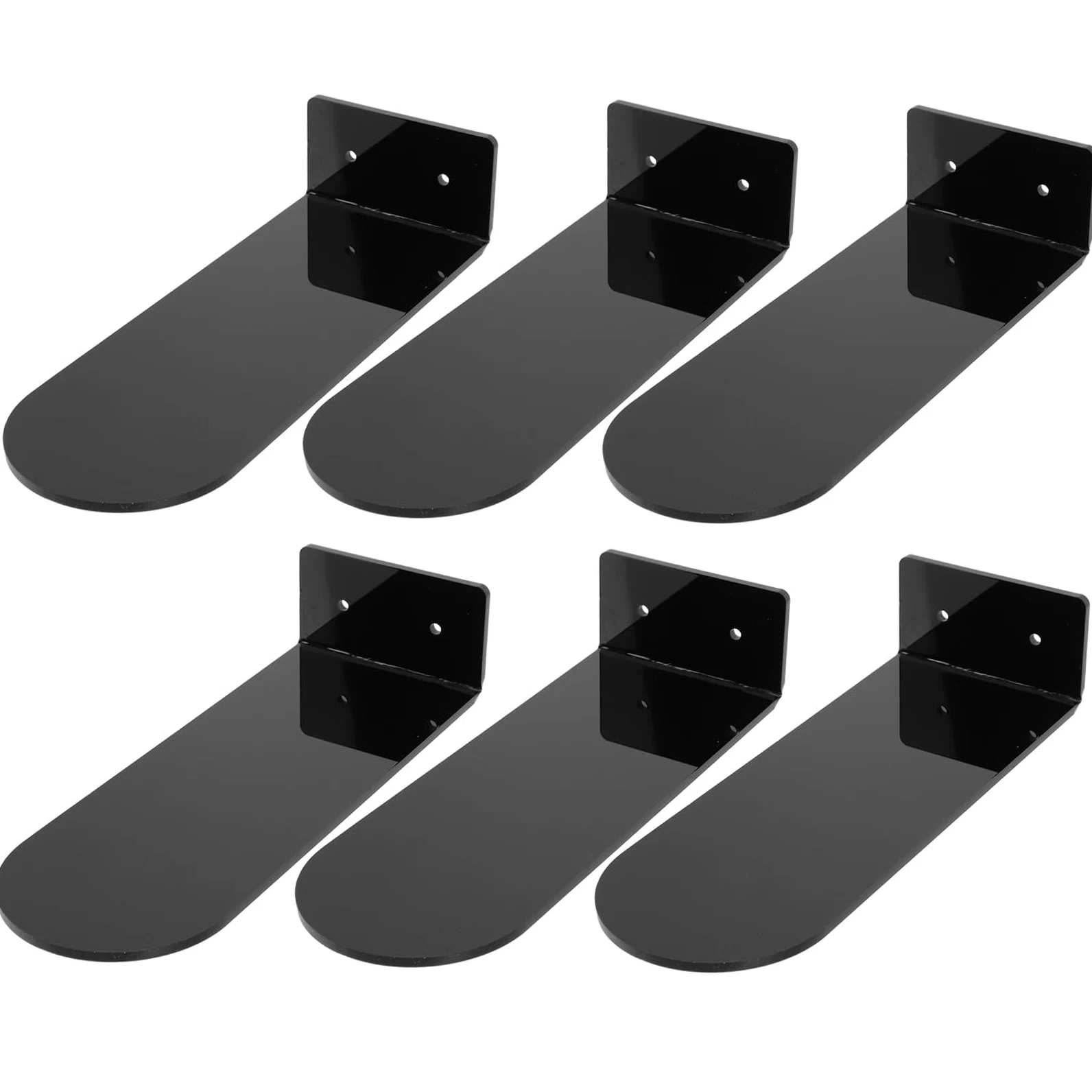 Cabilock 6 Pezzi Scaffali Galleggianti per Scarpe da Basket Acrilico Nero per Collezione di Sneaker Espositore Porta Scarpe a Muro Decorativo