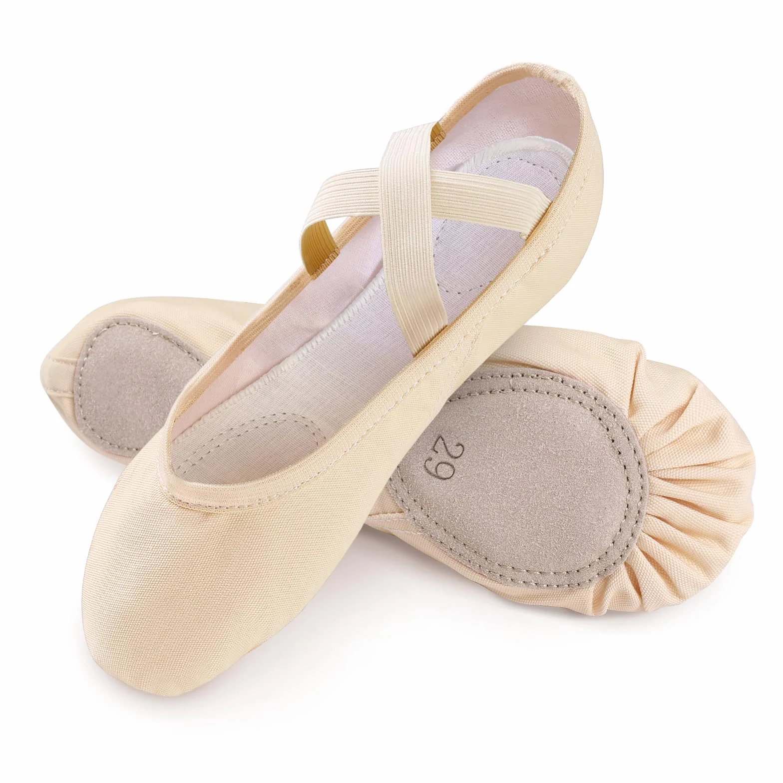 Scarpette Danza Classica Mezze Punte Tela Donna Ragazze Nere Rosa Beige EU21-44