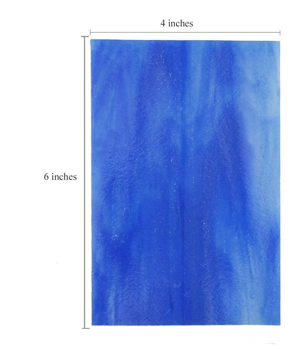 Lanyani 10 fogli vetro colorato blu 10,2x15,2 cm opale Tiffany texture miste