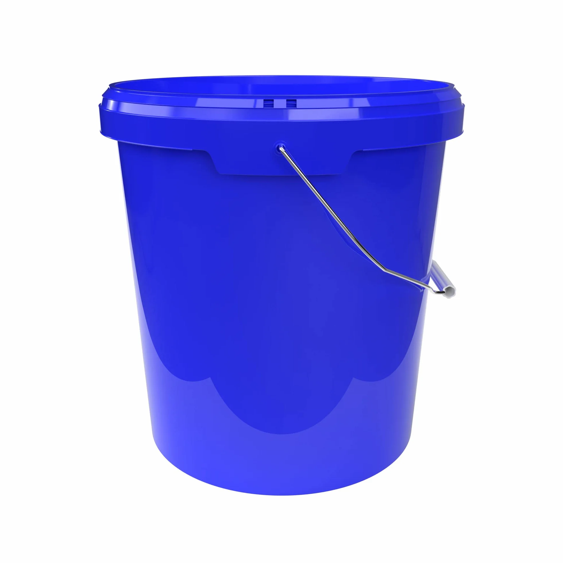 Secchio con coperchio, 16 litri, blu, per uso alimentare, ermetico e stabile, secchio vuoto con manico e chiusura, coperchio per alimenti, prodotti chimici, vernice per pareti, detersivi in polvere