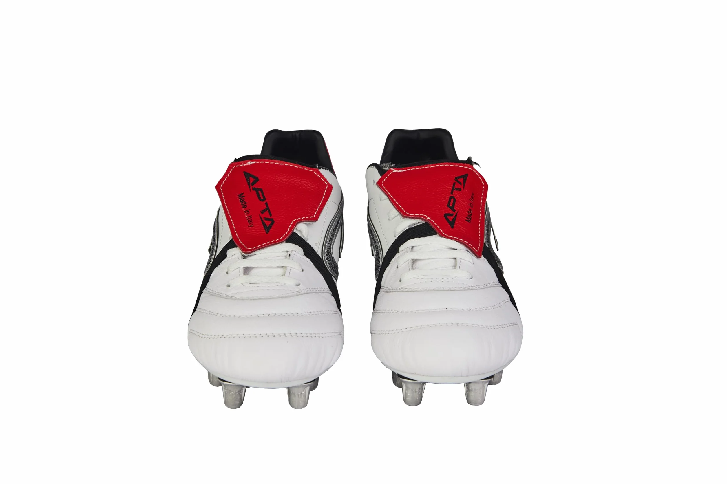 Warrior | Scarpe da Rugby Professionali con Tacchetti in Alluminio 8 Studs | Pianta Larga per Mischia, Tomaia in Pelle ed Ecopelle, Massima Stabilità su Erba Naturale e Terreni Morbidi | Made in Italy