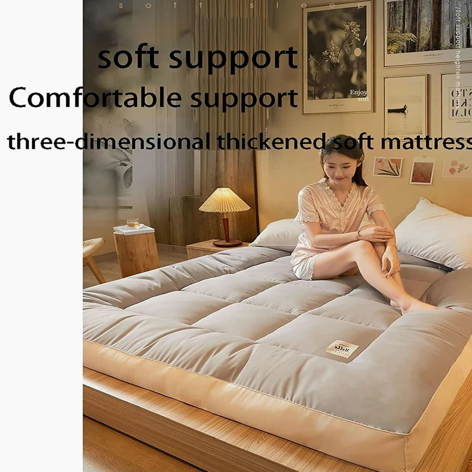 Materasso futon giapponese spesso, extra soffice, tatami, tappetino per dormire pieghevole, morbido, traspirante e arrotolabile per soggiorno, dormitorio, ospite, campeggio, divano (verde)
