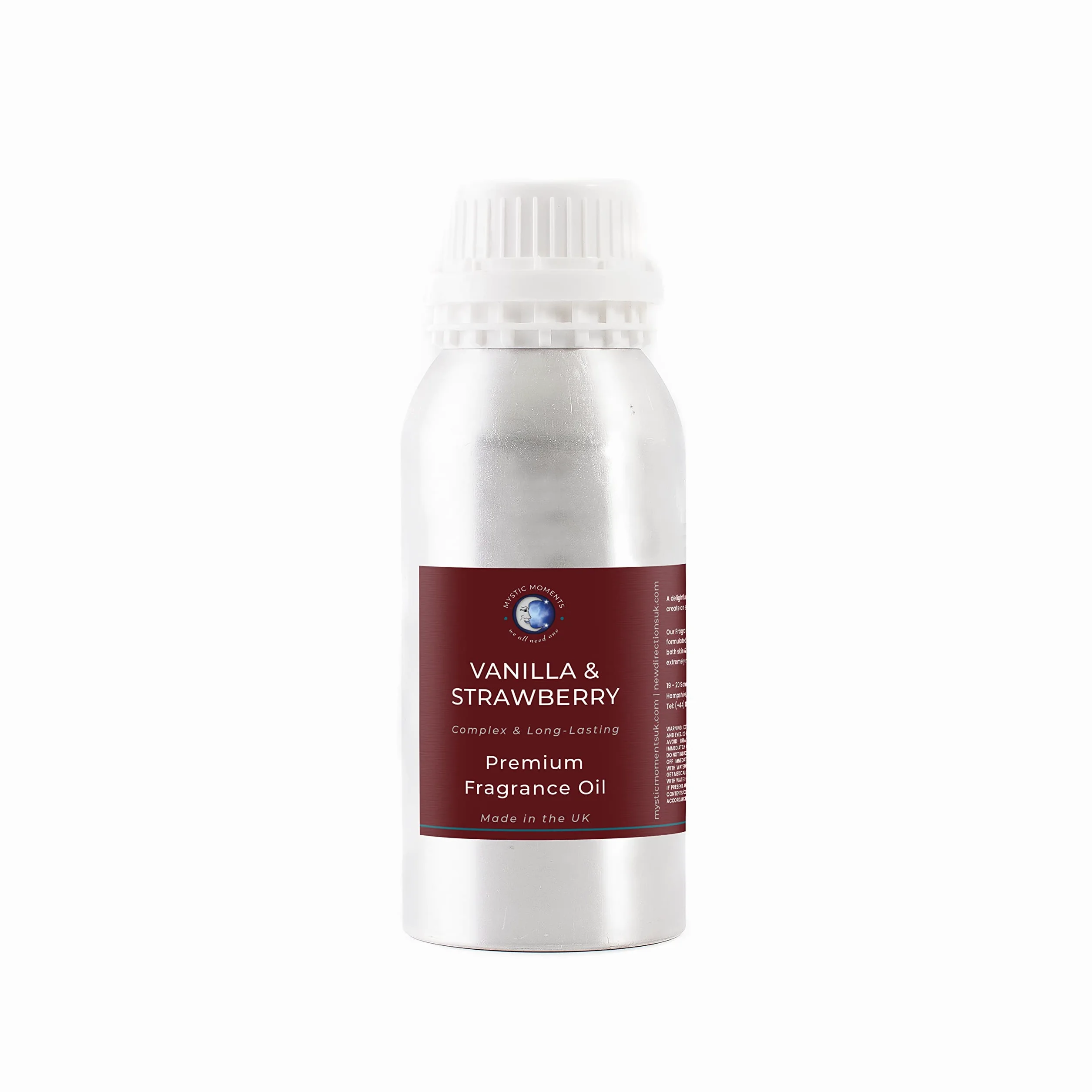 Mystic Moments | Olio profumato alla vaniglia e fragola, 1 kg, perfetto per saponi, candele, bombe da bagno, bruciatori a olio, diffusori e articoli per la cura della pelle e dei capelli