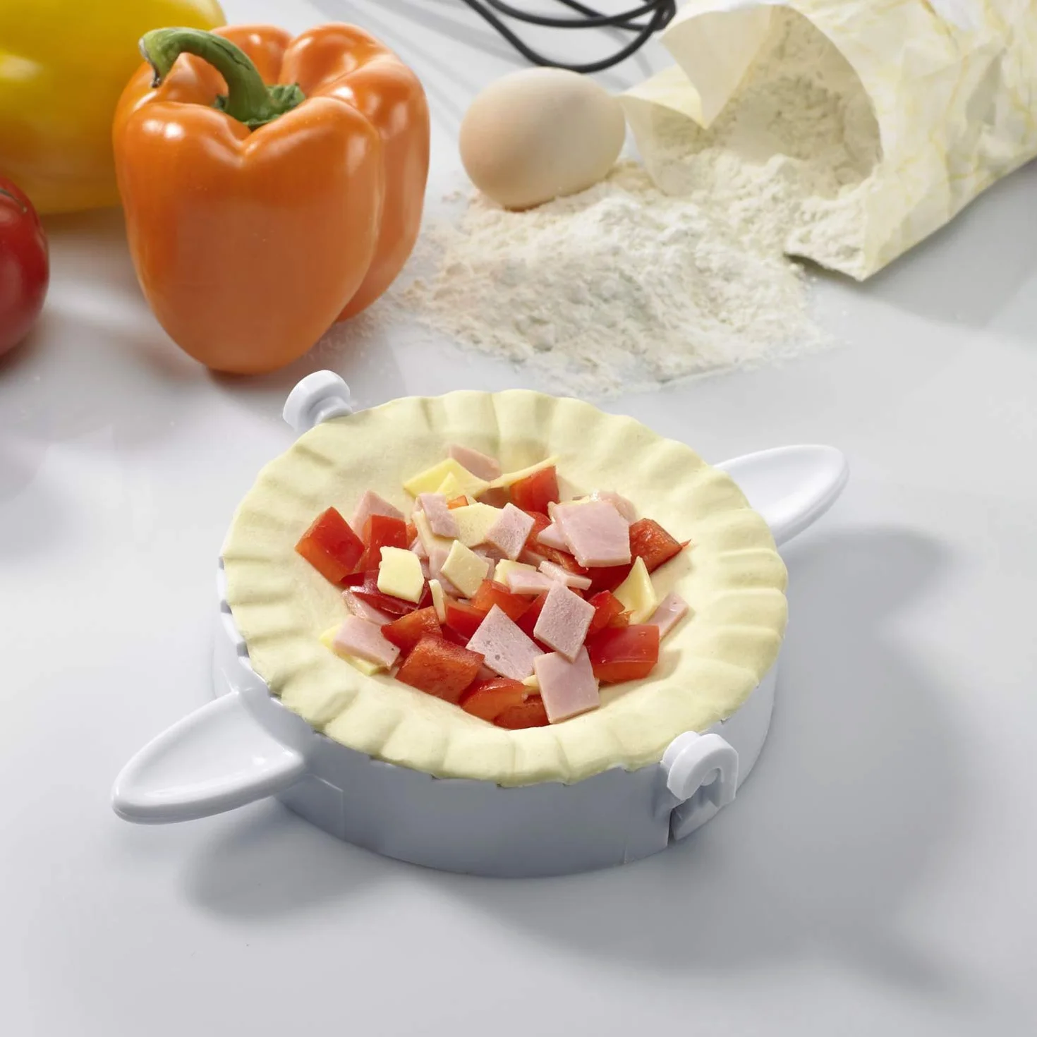 Westmark Set formine per ravioli 3 pezzi Ø 9,5/12/15,5 cm bianco plastica