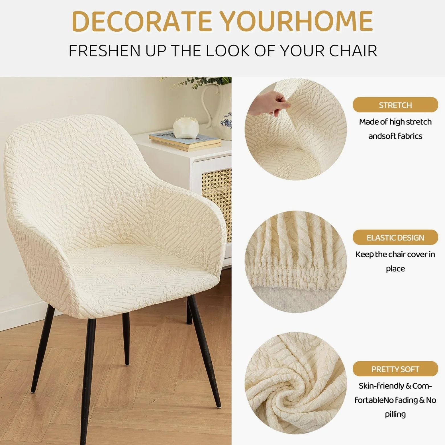 Set di 1/2/4 fodere elastiche per sedia da ufficio con braccioli, schienale curvo, design girevole, perfette per la casa e l'ufficio