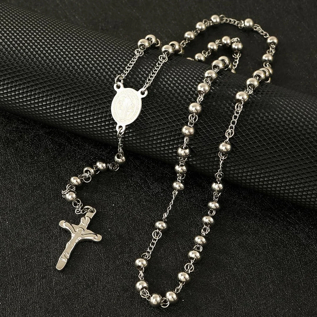 2 PCS Rosario collana, collana, Collana Rosario Cristiano Collana Amuleto Gioielli Religiosi Regalo Compleanno