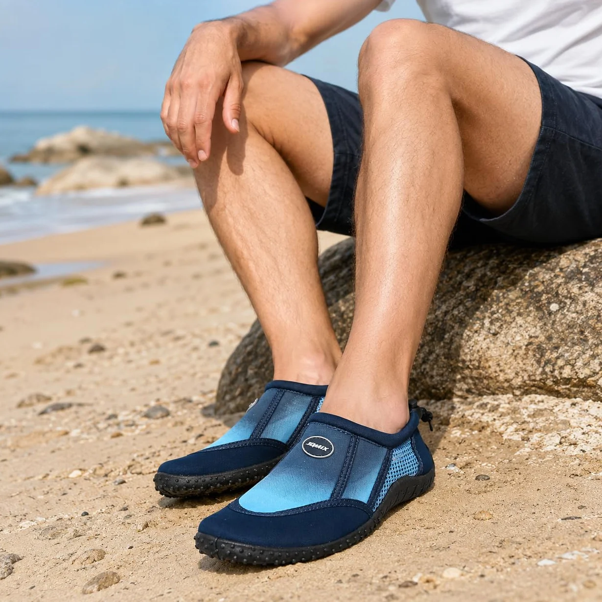 JOMIX Scarpe Acquatiche Uomo Rapida Asciugatura Antiscivolo Morbido Leggero Traspirante per Scoglio Mare Spiaggia Piscina