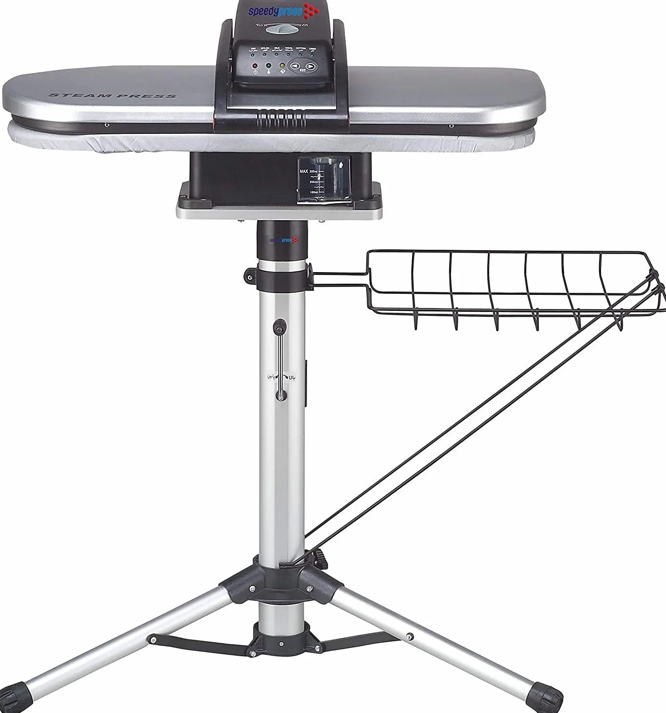 Speedypress Supporto per pressa da stiro a vapore Mega Silver, 64 cm, argento/nero